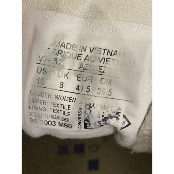 Converse Chuck Taylor All Star Womens Size 10 White Red Canvas Low-Top Sneakers - Picture 8 of 8